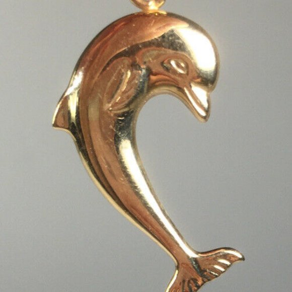Dolphin Pendant 14K Gold 1.2 Gm - Picture 2 of 11